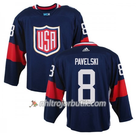 USA Tröja Joe Pavelski 8 World Cup 2016 Blå Premier